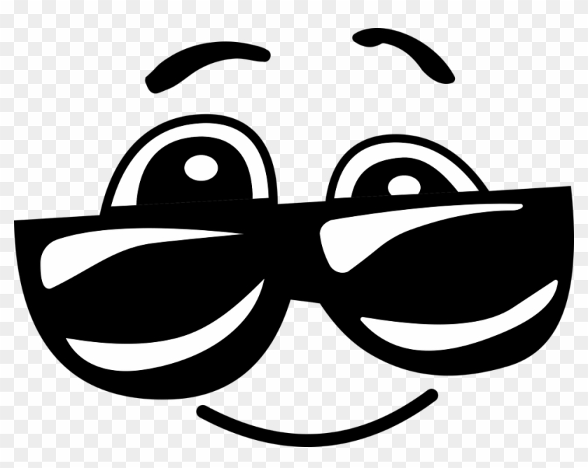Round Glasses Cliparts 18, - Smiley Face With Sunglasses Black And White #528031