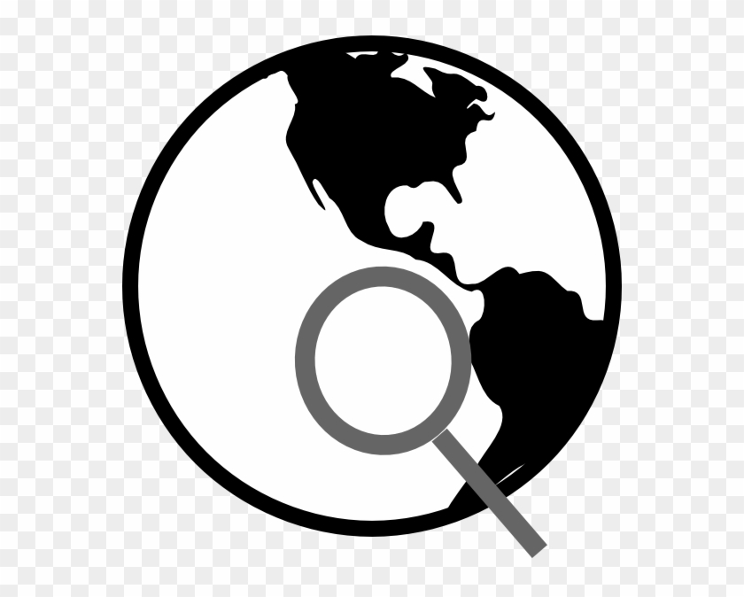 How To Set Use Simple Black And White Earth With Magnifying - Internet Clipart Black And White #528055