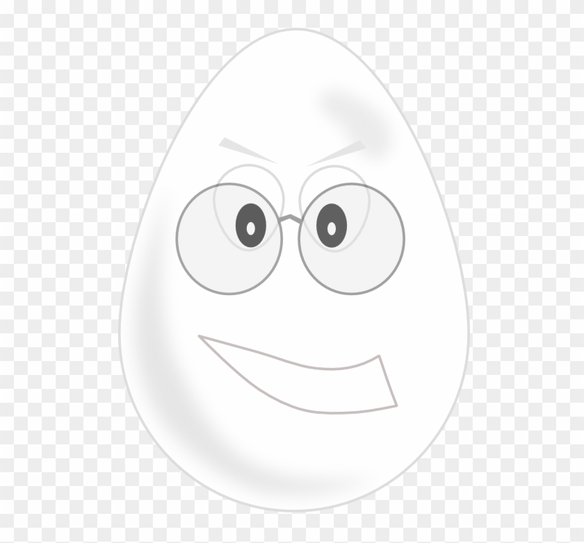 Egg Wear Glasses Clipart - White Egg With Glasses #528060