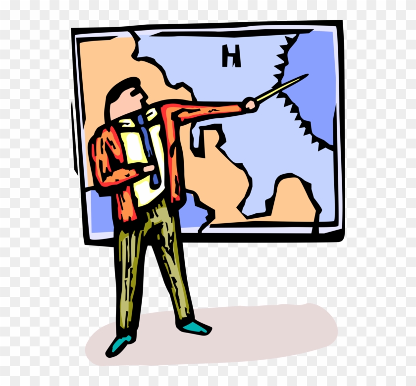 Vector Illustration Of Television News Weatherman Points - Weather Man Clip Art Png #528341