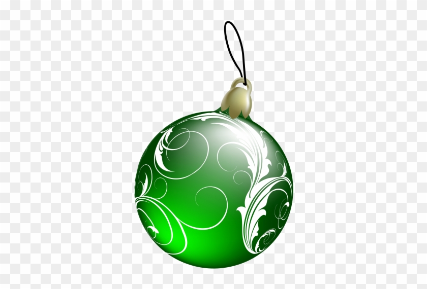 Beautiful Green Christmas Ball Png Clipart - Green Christmas Ornaments Png #528391