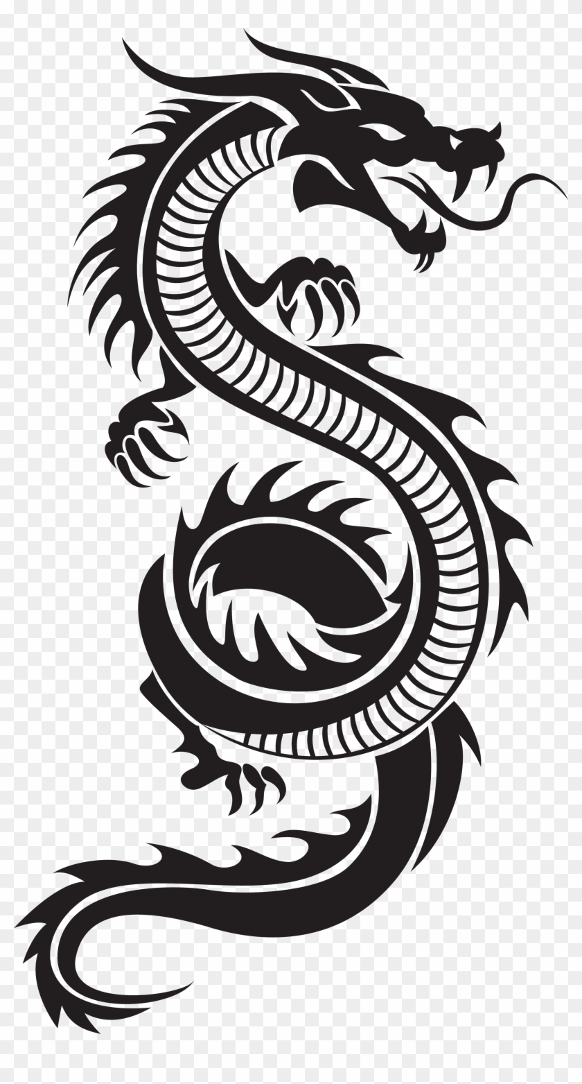 Dragon Silhouette Clip Art Chinese Dragon Silhouette - Dragon Silhouette #528474