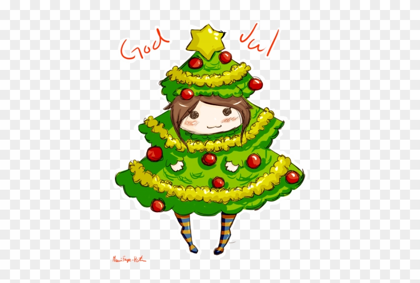 Christmas Chibi By Miraclebird - Cute Chibi Christmas Tree - Free  Transparent PNG Clipart Images Download