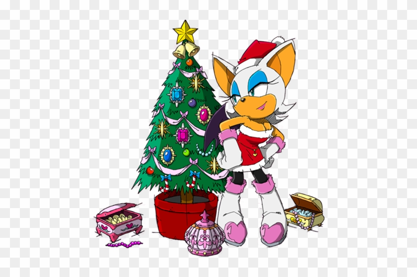 Rouge At Christmas Took A While To Realize Th Tree - Rouge Y Sonic #529354