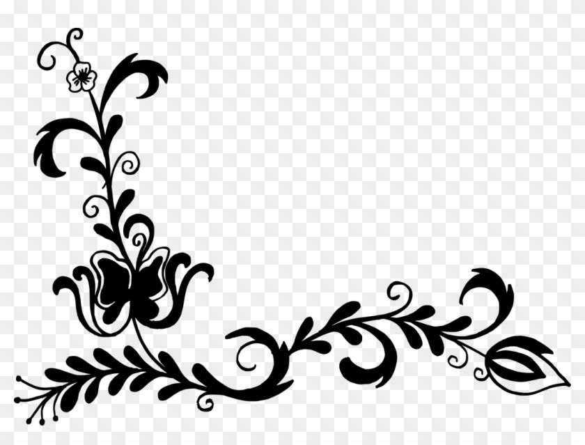 Corner Flower Drawing - Corner Designs Png #529678