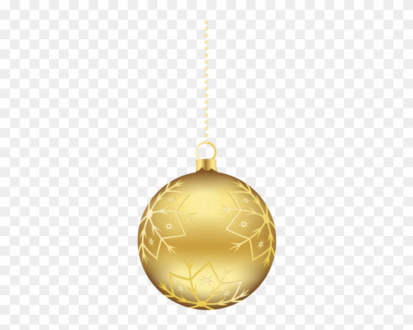 Large Transparent Christmas - Gold Christmas Ornament Png #529934