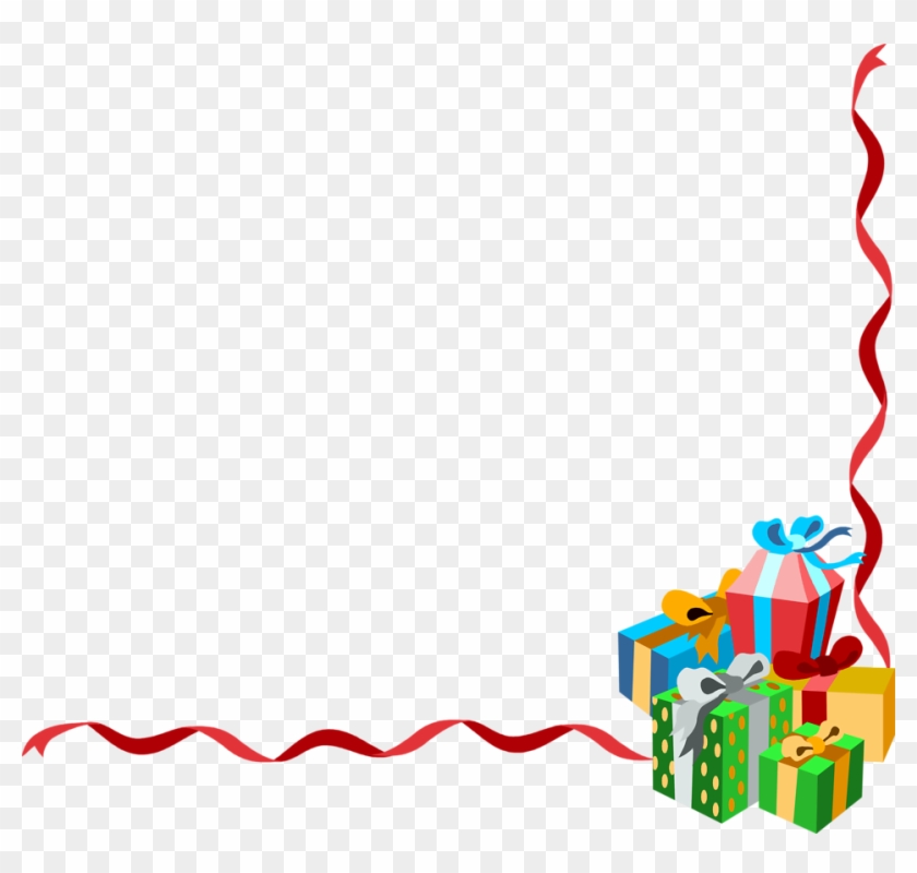 Corner Border Christmas Clip Art - Present Border #529952