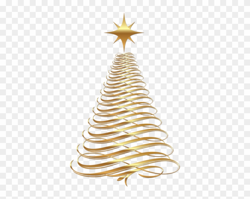 Large Transparent Christmas Gold Tree - Gold Christmas Tree Png #529955