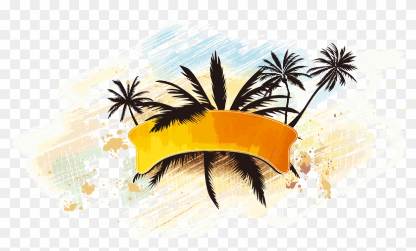 Hawai Playas De Miami Beach - Png Watercolor Palm Tree #530262