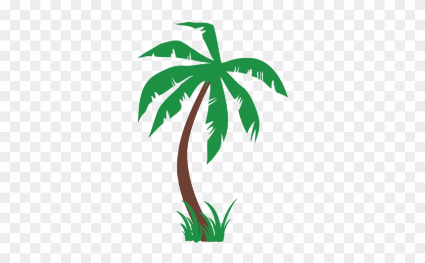 Palm Trees With Grass Wall Decal - Palm Trees With Grass Wall Decal #530397