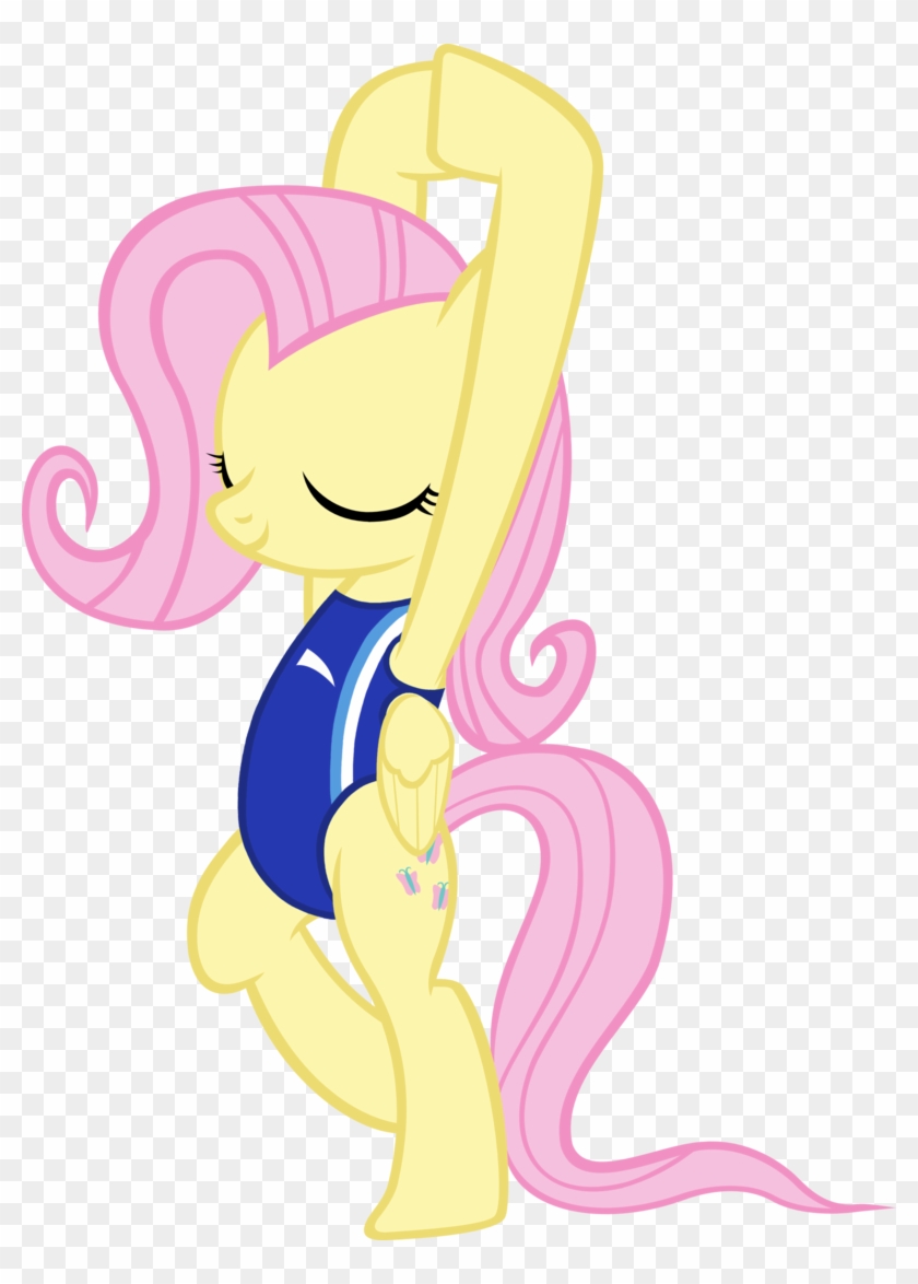 Fluttershy Posing In Her Swimsuit By Ninjashadow-x - Cartoon #530525