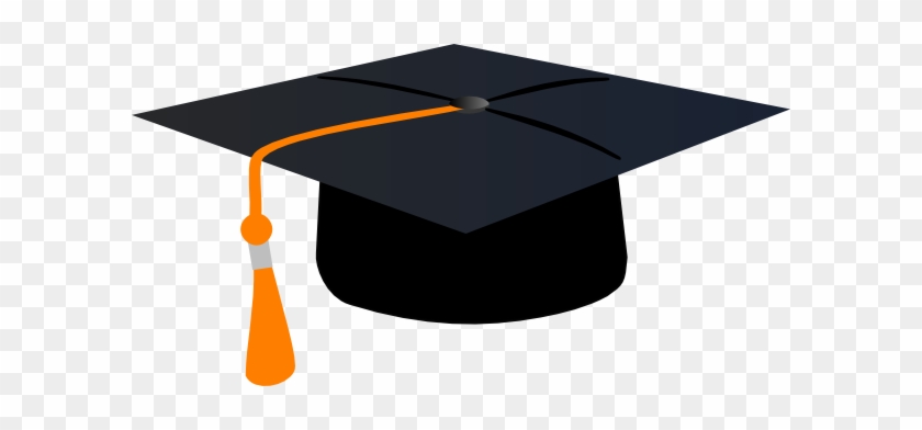 Graduation Hat With Orange Tassle Clip Art At Clker - Graduation Cap Green Tassel #530586