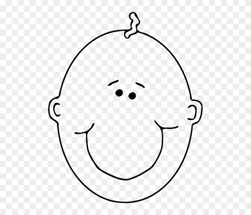 Human Baby, Head, Outline, People, Boy, Happy, Face, - Baby Face Outline #530616