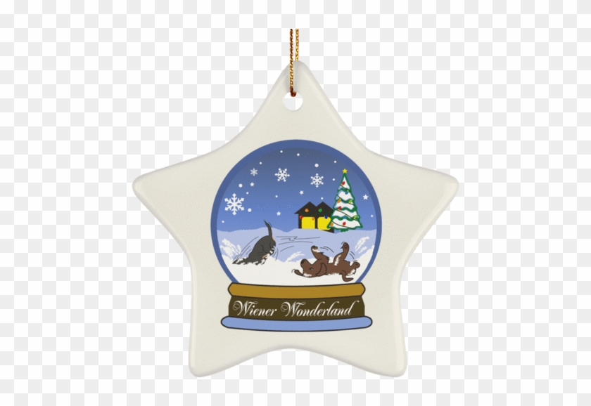Snow Globe Christmas Ceramic Star Ornament - Christmas Ornament #530783