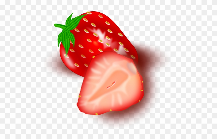 Vector Image Of Cut Strawberry - Imagen De Frutas Y Verduras Para Imprimir #530859