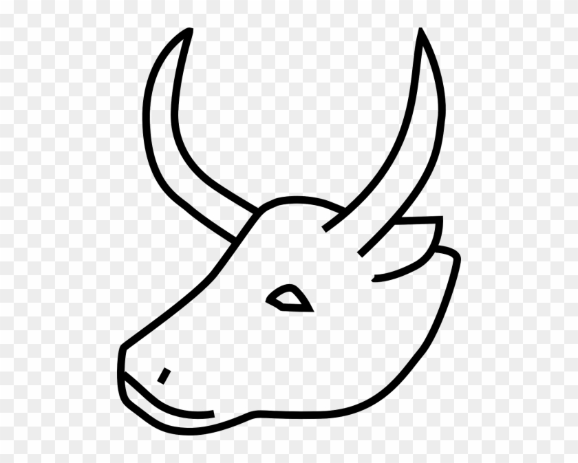 Ox,black And White,face,head - Horn Of Animals Drawing #530964