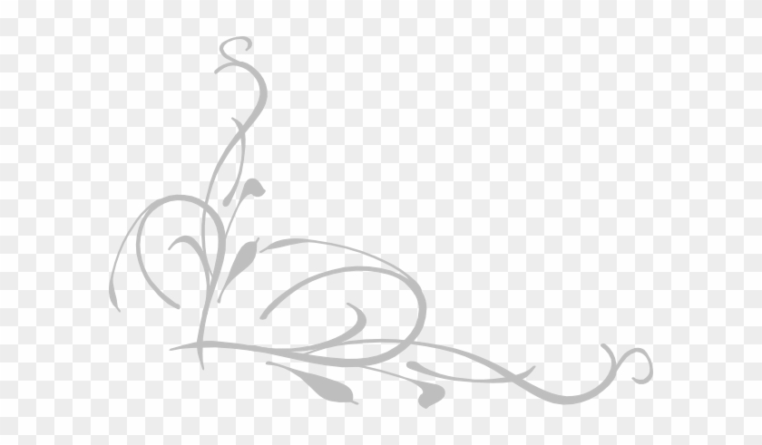 Grey Floral Border Png Image Background - Grey Corner Borders Png #531259