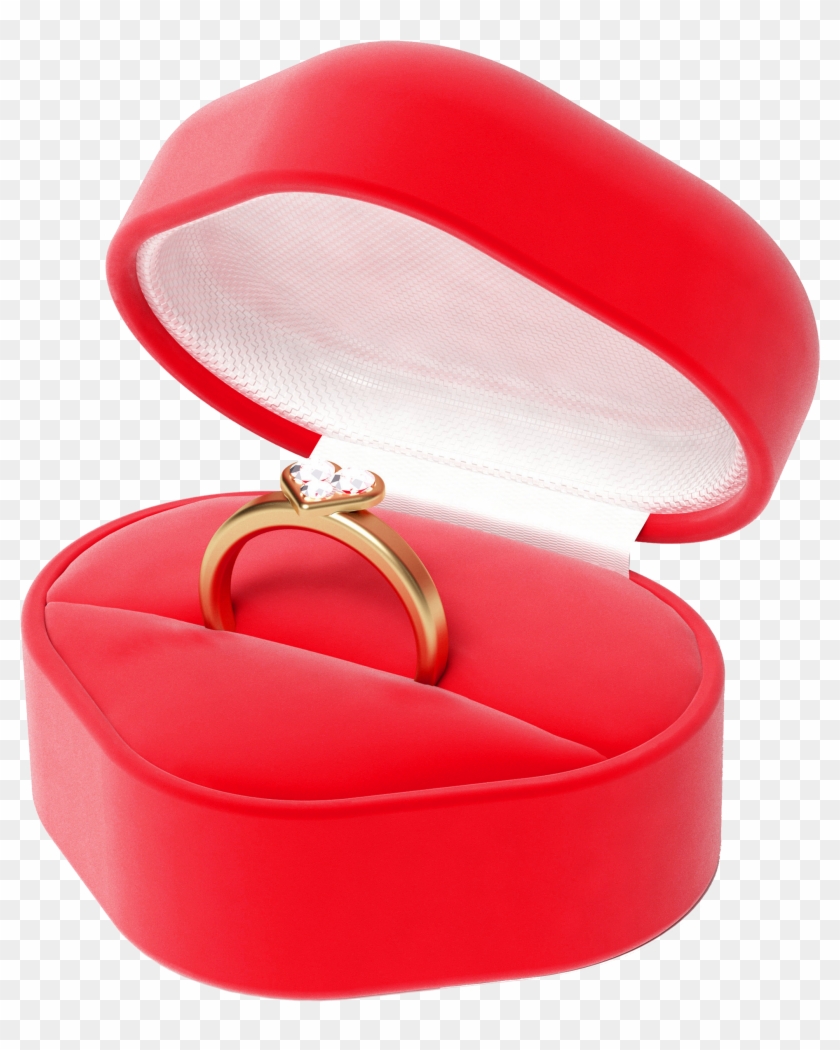 Heart Box With Ring - Engagement Ring Box Png #531402