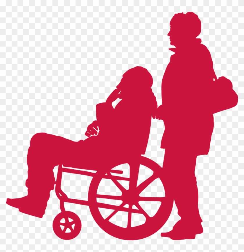 Silhouette Of A Old Man In A Wheelchair #531437