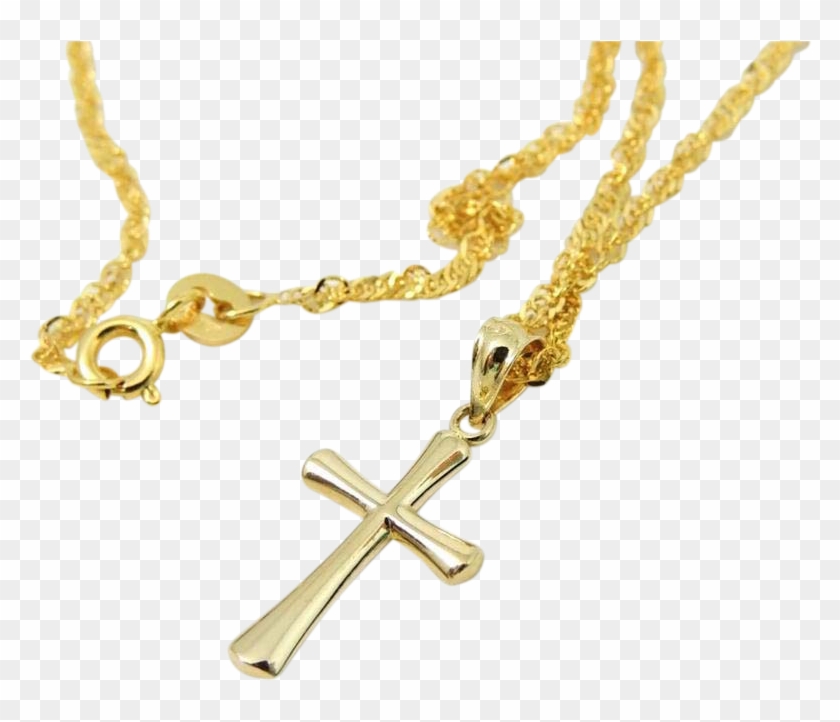 14k - Gold Cross Necklace Italy #531557