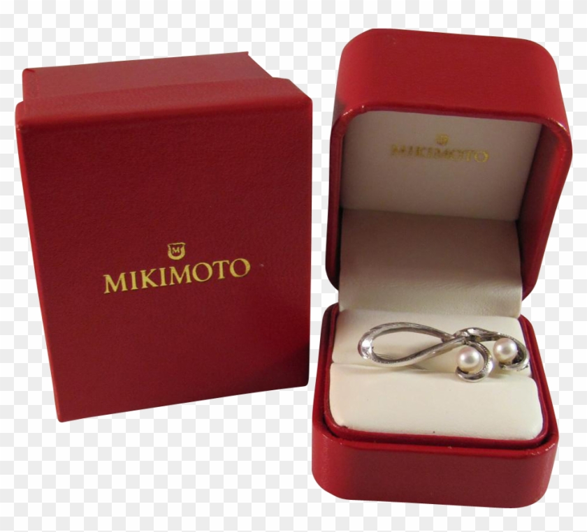 Mikimoto Vintage Sterling Silver With Cultured Two-pearl - Box #531561