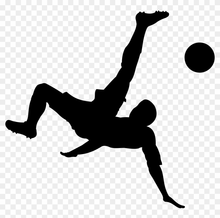 Bicycle Kick Football Player Clip Art - Siluetas De Hombres Jugando Futbol #531579
