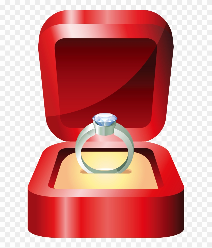 Engagement Ring In Box Clipart - Wedding Ring Vector #531654