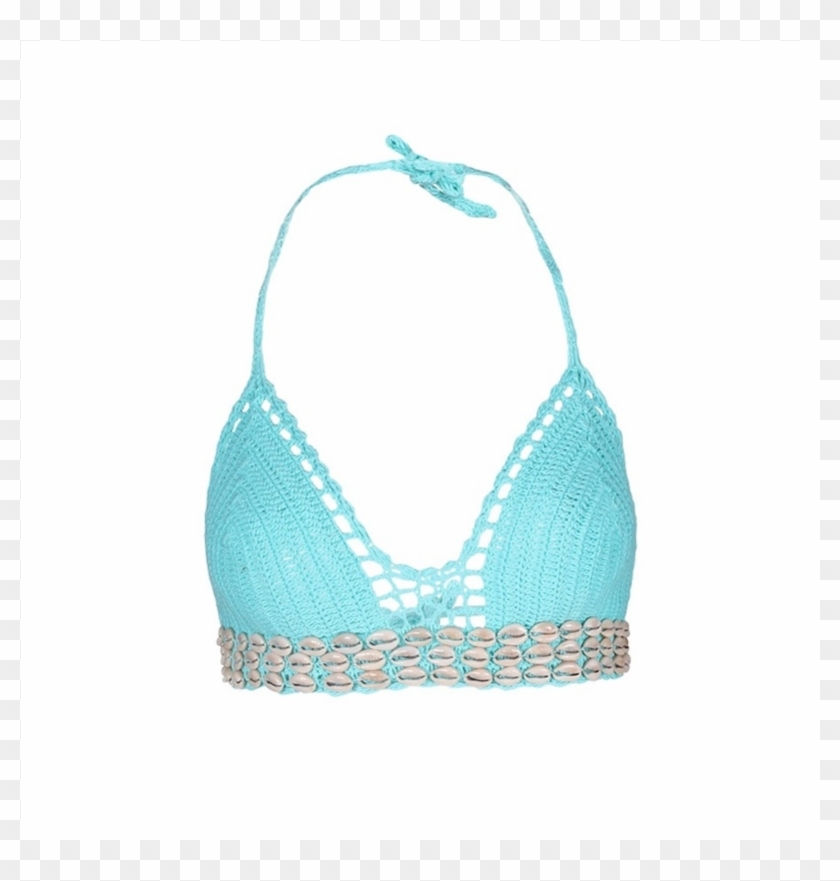 Brassière Crochet Plage Coquillages Turquoise Belle - Brassiere #531818