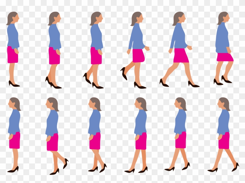 Walk Cycle Walking Woman - Women Walking Cycle Animation #532070