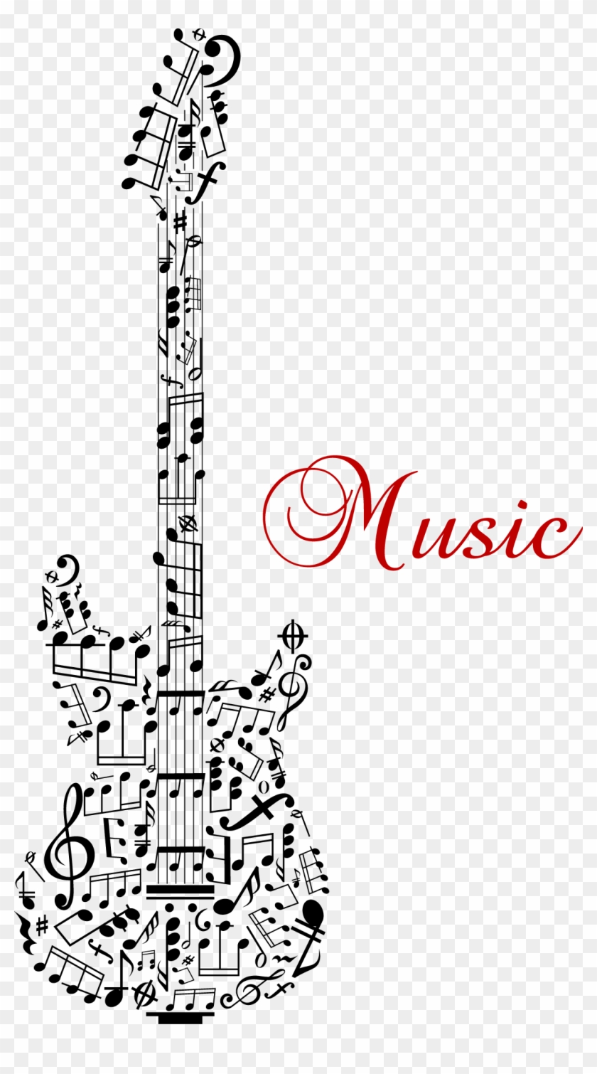 Guitar Musical Note Stock Illustration - Guitar Notes Silhouette #532138
