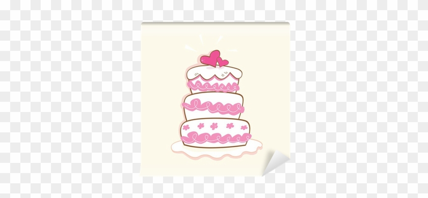 Pink Decorative Sweet Cake - Wedding Cake Clip Art #532602