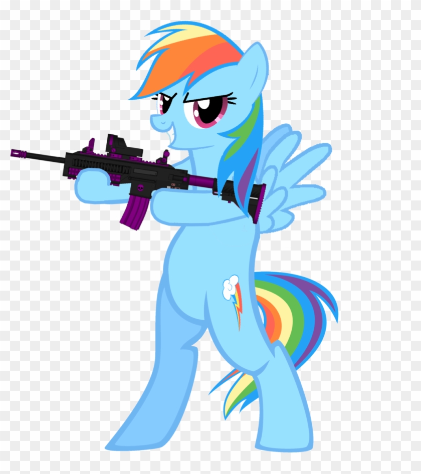 Unfinished1962, Bipedal, Gun, Pony, Rainbow Dash, Rifle, - Cartoon #532619