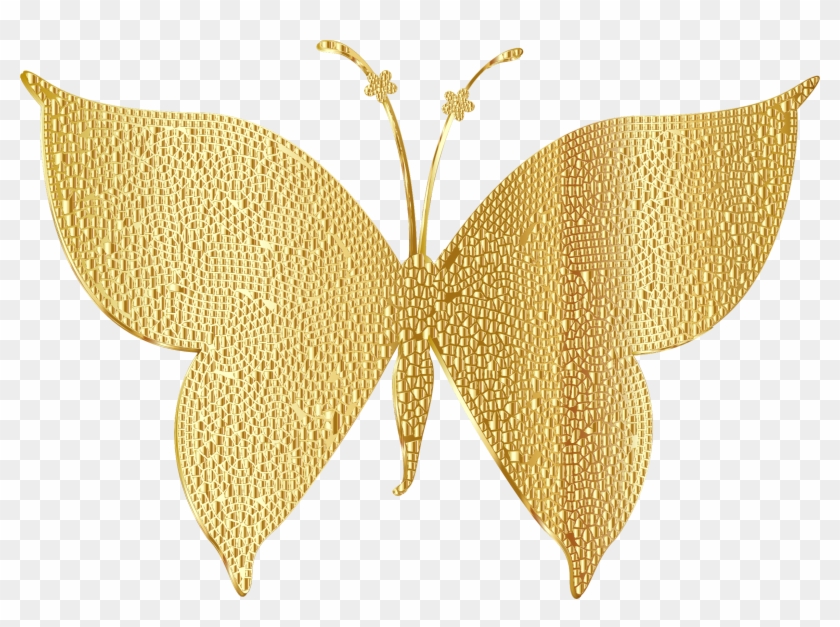 Clipart Gold Tiled Butterfly - Gold Butterfly Clipart #532692