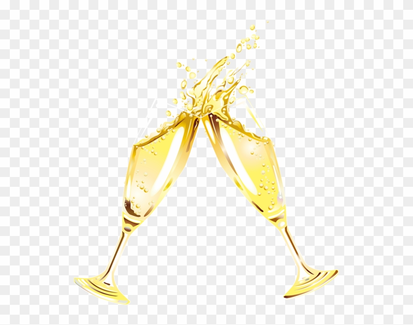 New Year Champagne Flutes Clipart - Champagne Glasses Transparent Background #532697