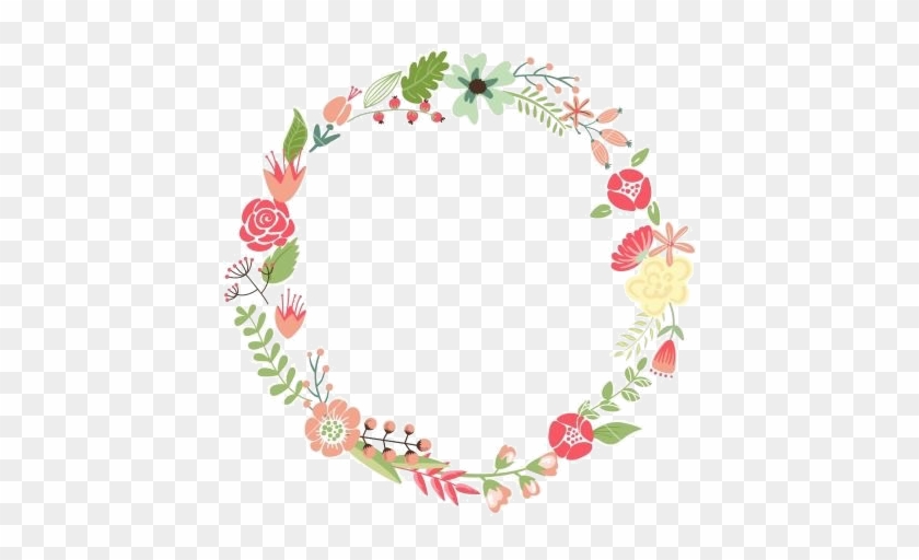 Cute Retro Flowers Arranged Un A Shape Of The Wreath - Vector De Flores Vintage Png #532851