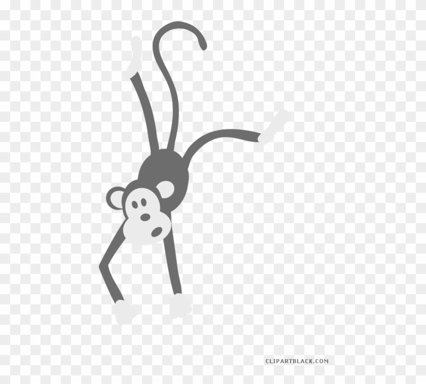 Hanging Monkey Animal Free Black White Clipart Images - Zoo Animals Clipart Png #532954