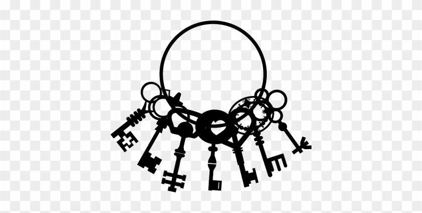 Keys Hanging Of A Circle In A Group Of Seven Vector - Tool #532964