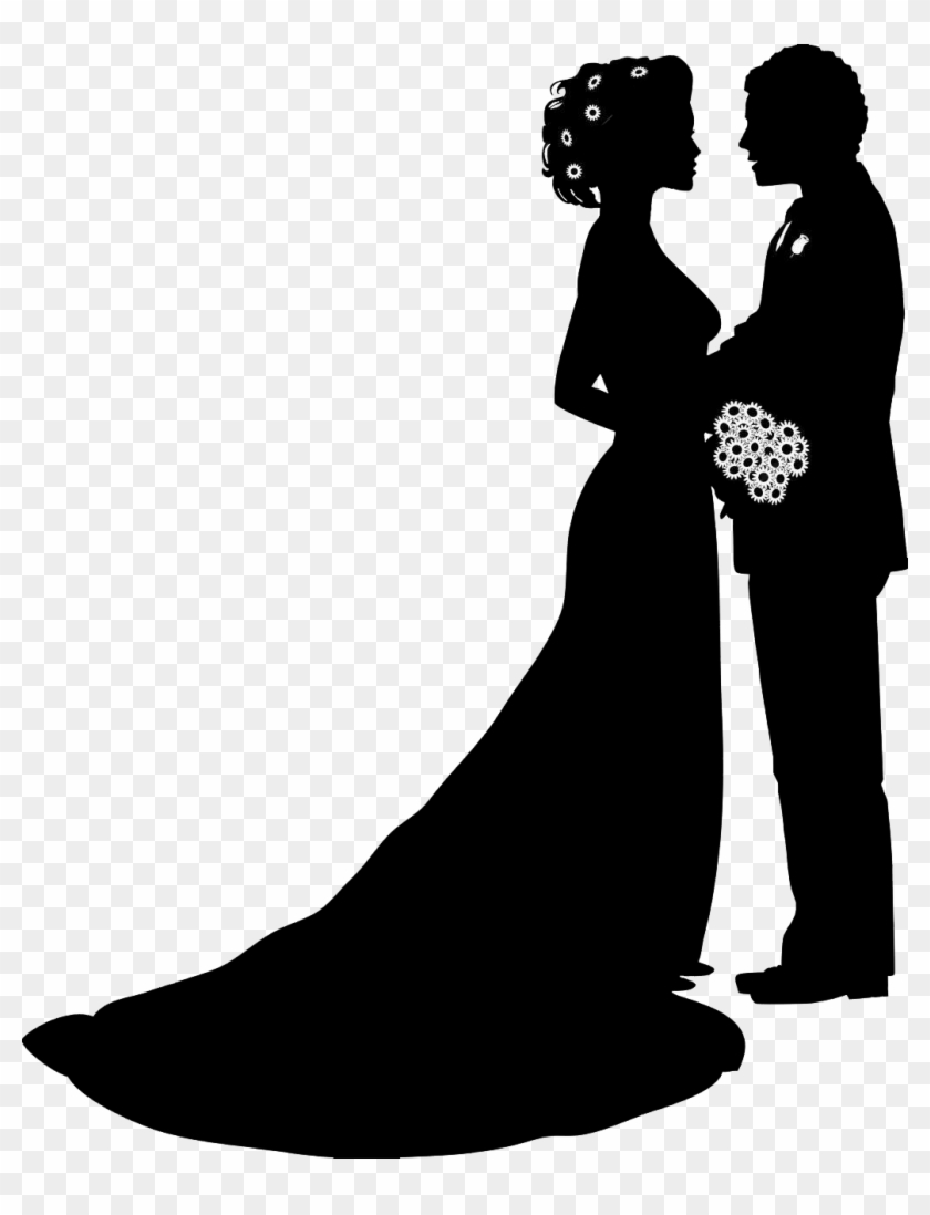 Wedding Invitation Bridegroom Clip Art - Bride And Groom Silhouette #532990