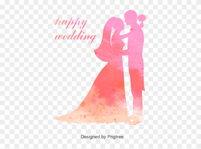 Wedding Couple, Happy Wedding, Wedding Vector, Romance - Wedding Cake Topper Silhouette Groom And Bride, Acrylic #533052