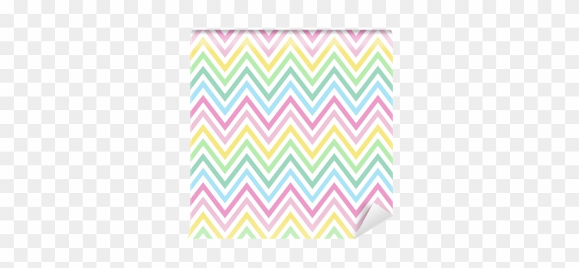 Chevron Pastel Colorful Spring Pink Blue Yellow Green - Grey And Pink Baby Changing Mat #533066