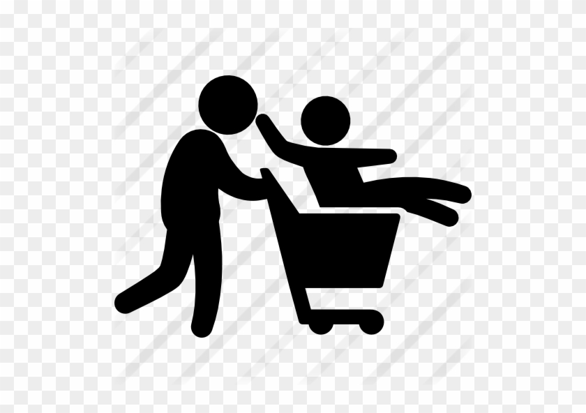 Father With Son On Shopping Cart - Icon #533487