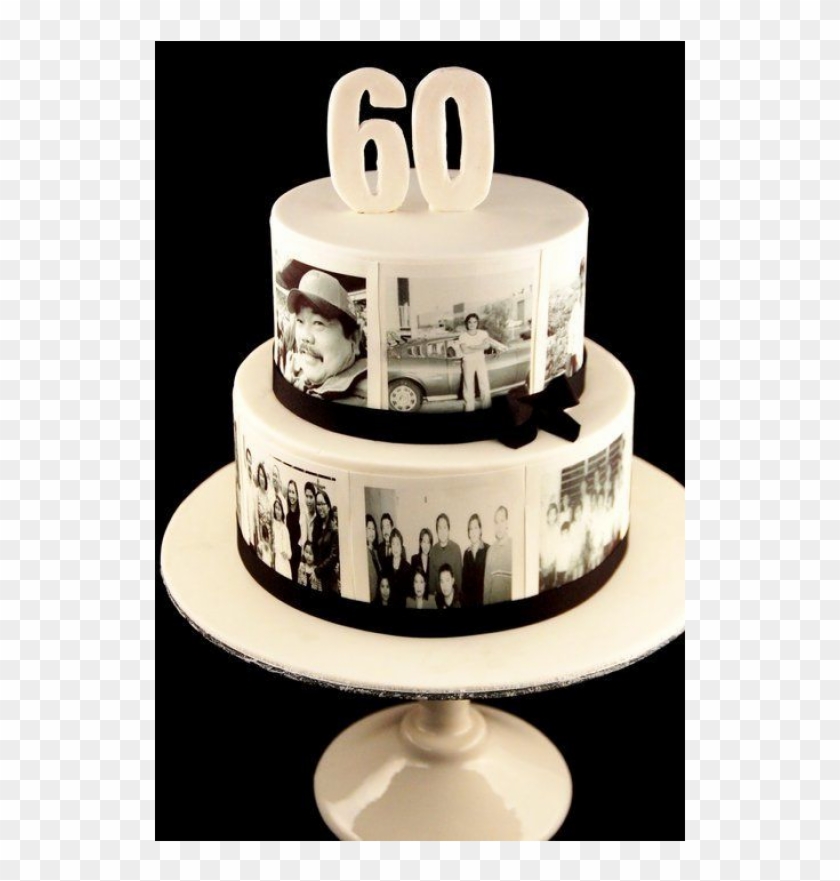 2 Tier Memory Cake - 60th Birthday Cake Ideas #533528