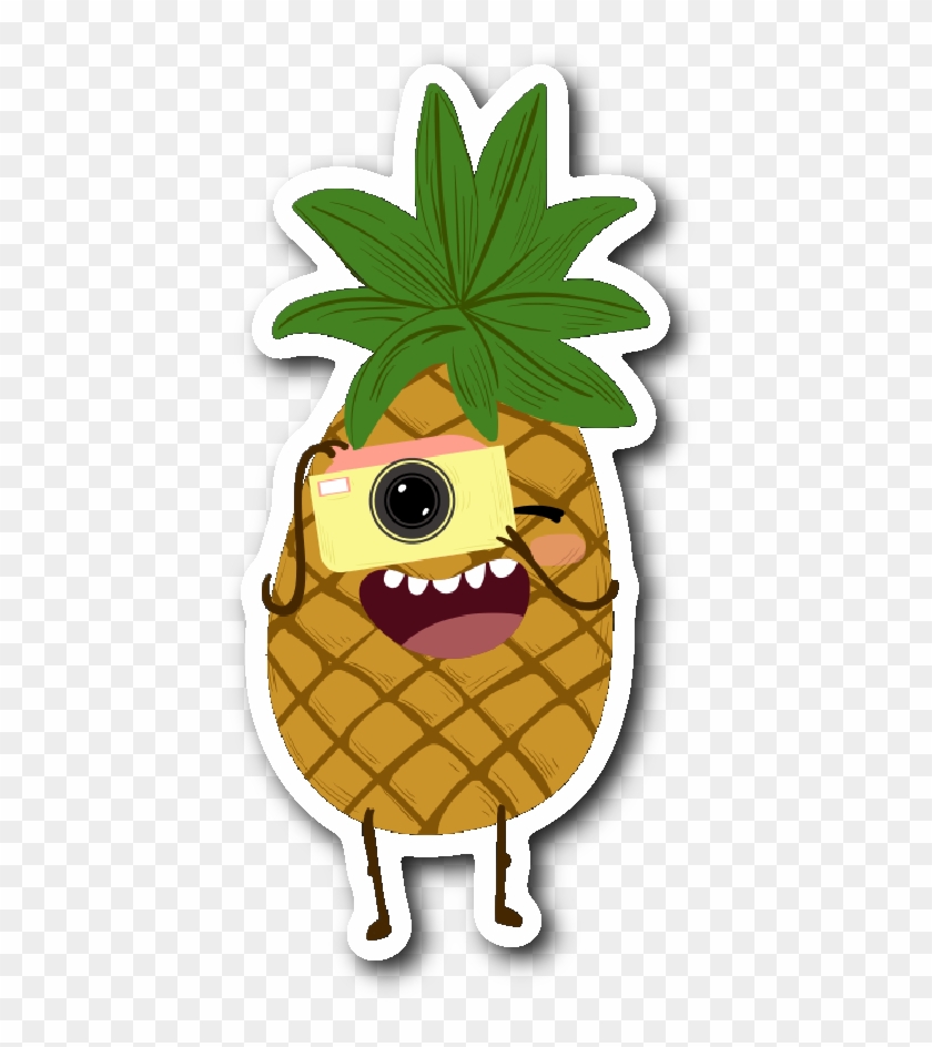 Pineapple Snapping A Picture Sticker - Fruit #533704