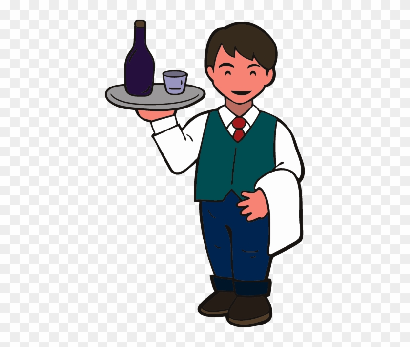 Waiter Foodservice Paper Clip Chef Clip Art - Serve Food And Beverage #533712