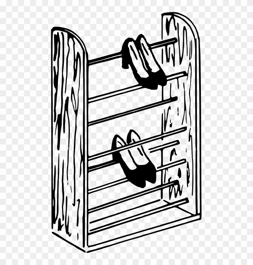 Shoe Drawing Converse Clip Art - Rack Clip Art Black And White #533947