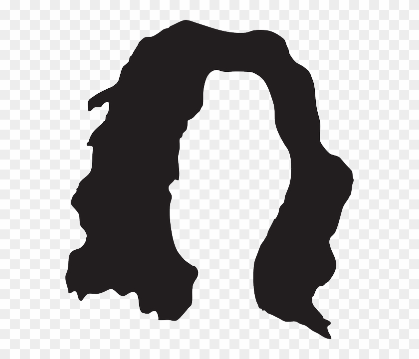 Black, Silhouette, Style, Hair, Wig - Long Black Hair Clip Art #534176