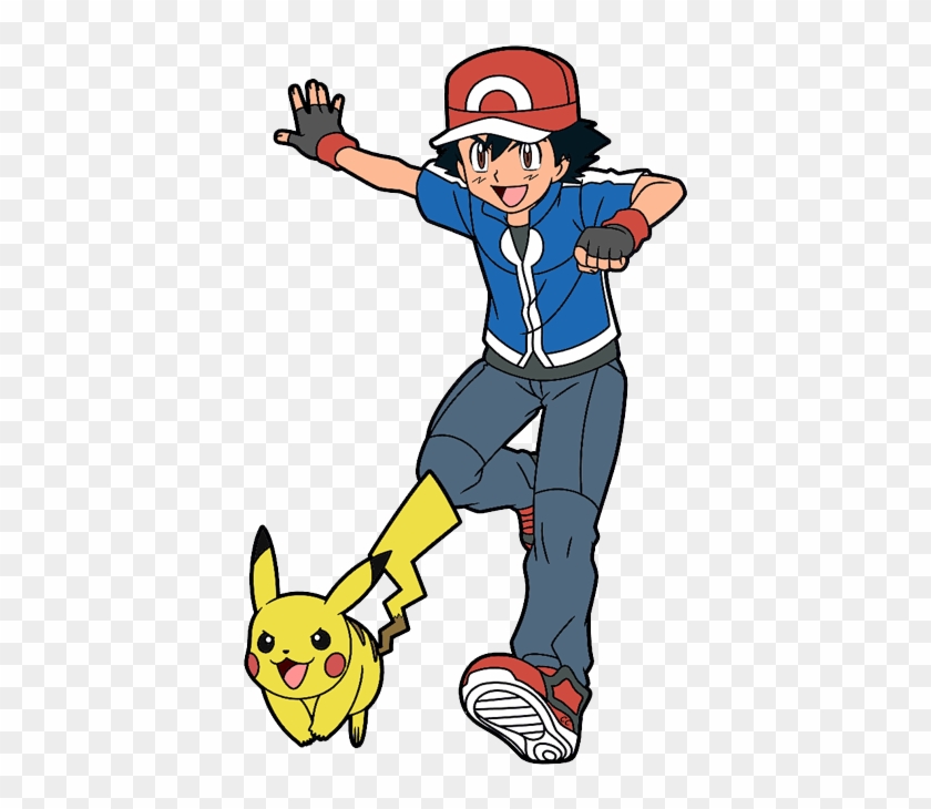 The Following Images Were Colored And Clipped By Cartoon - Pokemon Ka Ash And Pikachu #534199