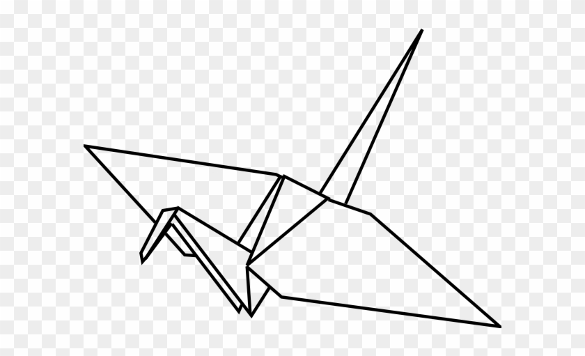 Paper Crane Bird Drawing - Paper Crane Clip Art #534236