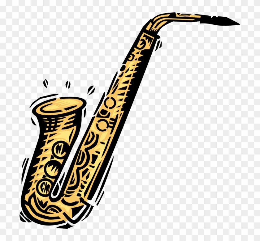 Vector Illustration Of Saxophone Brass Single-reed - Olde School Jazz For Today's College Class: Affirmations #534336