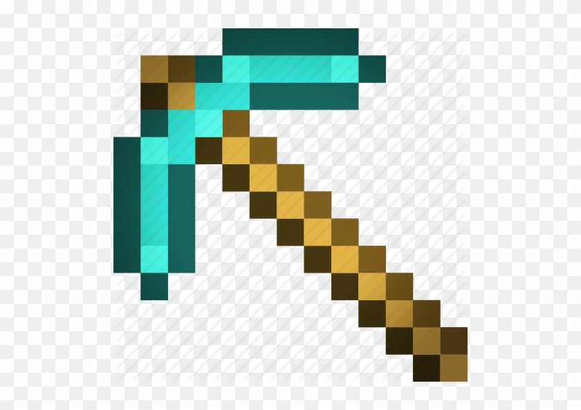 Art, Axe, Craft, Mine, Minecraft Icon - Minecraft Diamond Pickaxe Png #534619